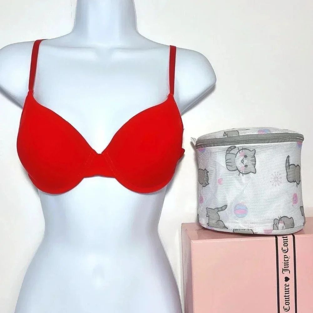 Juicy Couture Sexy Red PushUp Bra size 36B & Cute Cat Lingerie Laundry Bag New - Picture 7 of 7